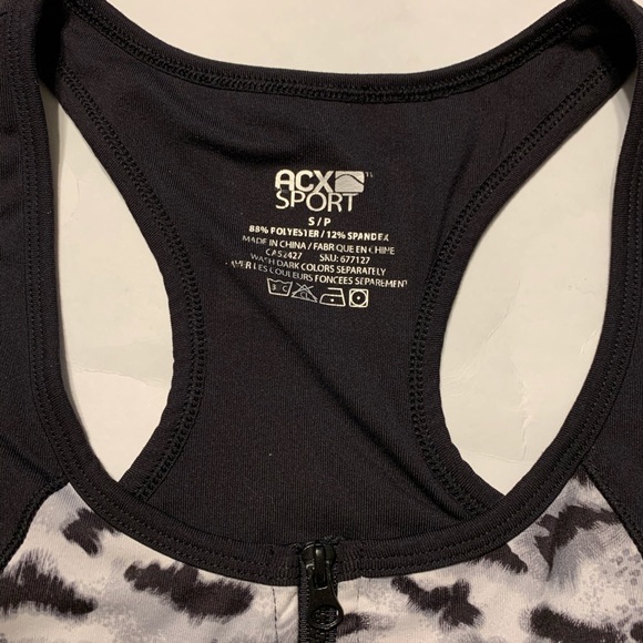 Small ACX Sport white leopard print tank top - Picture 6 of 10
